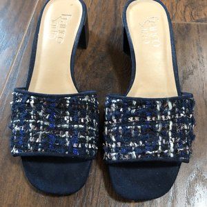 FRANCO SARTO Stacked, Block 1 3/4" Heel Sandals, Size 5 1/2